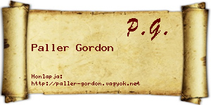 Paller Gordon névjegykártya